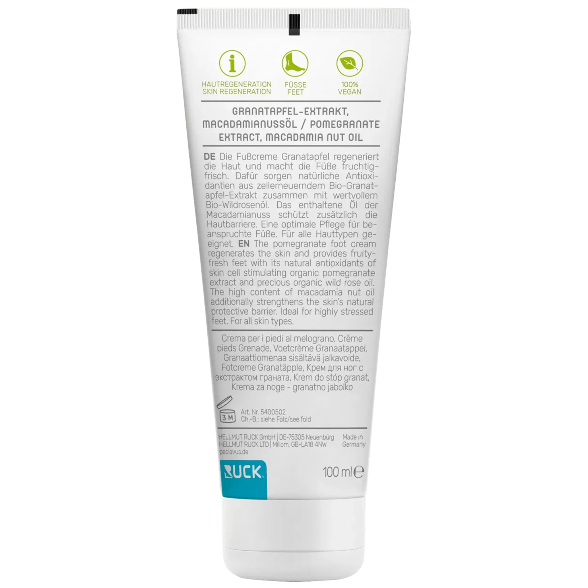 peclavus Fußcreme Granatapfel – fruchtig-frische Fußpflege