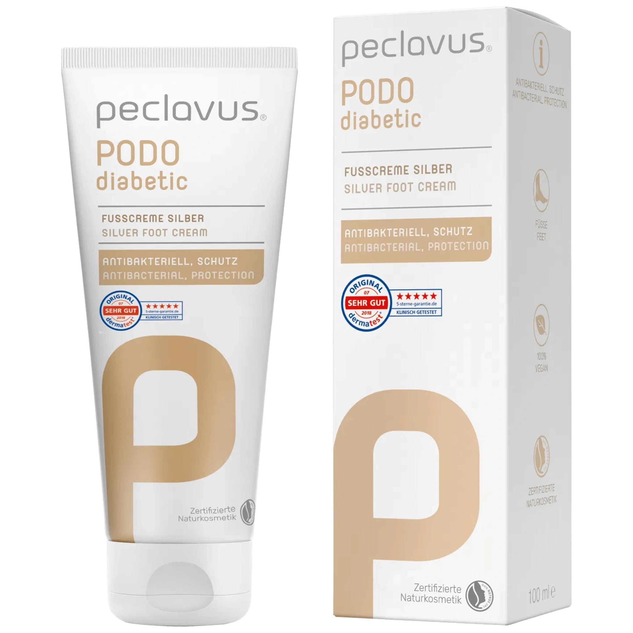 Antibakterielle peclavus Fußcreme Silber gegen Fußgeruch von peclavus